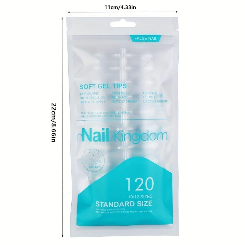 120pcs Soft Gel Nail Tips Clear Acrylic Nail Extensions Traceless Natural Look