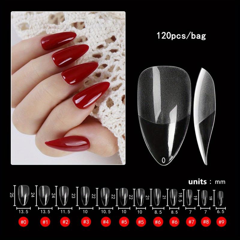 120pcs Soft Gel Nail Tips Clear Acrylic Nail Extensions Traceless Natural Look