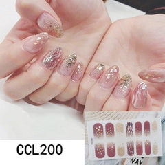 Holographic Y2K Nail Strips Full Wraps Self Adhesive Glossy DIY Nail Art Decals