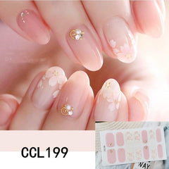 Holographic Y2K Nail Strips Full Wraps Self Adhesive Glossy DIY Nail Art Decals