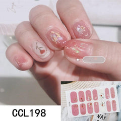 Holographic Y2K Nail Strips Full Wraps Self Adhesive Glossy DIY Nail Art Decals