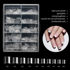 500 pcs Short Clear Nail Tips French Acrylic Extensions