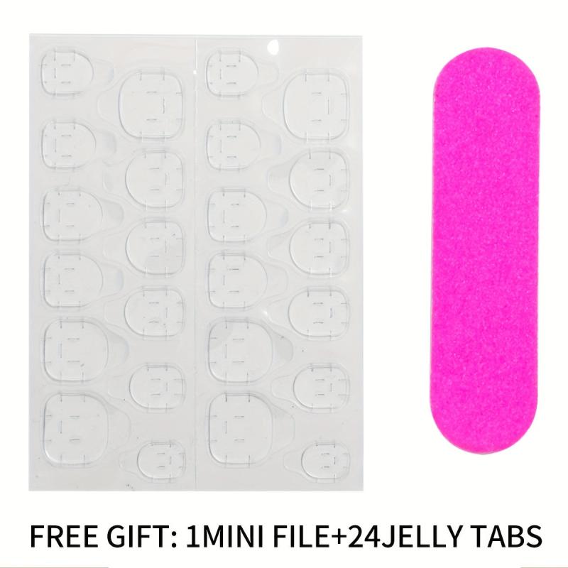 96 Pcs Oval Press On Nails Medium Size False Nails Nude Pink Series