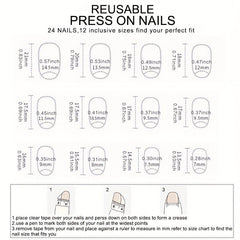 96 Pcs Oval Press On Nails Medium Size False Nails Nude Pink Series