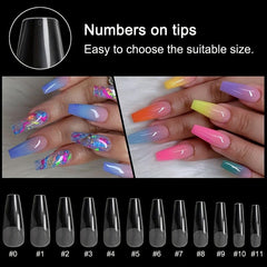 120pcs Soft Gel Nail Tips Matte Clear Acrylic Medium Ballerina Shape