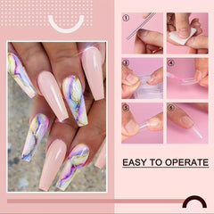 120pcs Soft Gel Nail Tips Matte Clear Acrylic Medium Ballerina Shape