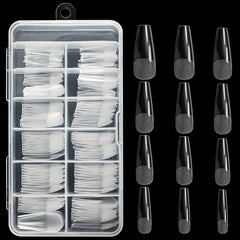 120pcs Soft Gel Nail Tips Matte Clear Acrylic Medium Ballerina Shape