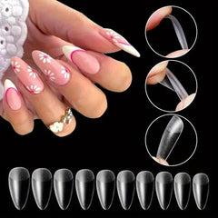 Soft Gel Nail Tips Matte Clear Acrylic Tips Full Cover False Nails