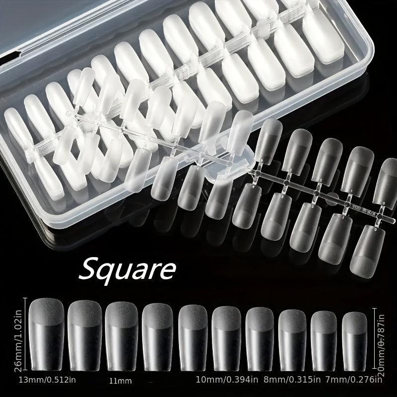 Soft Gel Nail Tips Matte Clear Acrylic Tips Full Cover False Nails