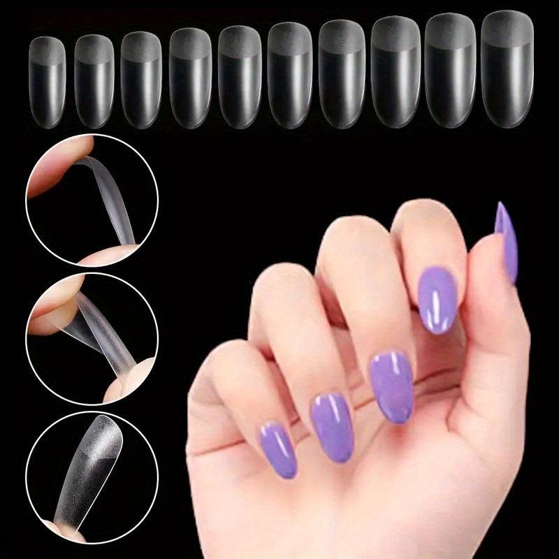 Soft Gel Nail Tips Matte Clear Acrylic Tips Full Cover False Nails