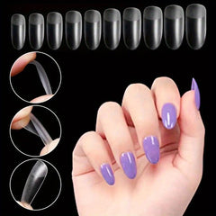 Soft Gel Nail Tips Matte Clear Acrylic Tips Full Cover False Nails