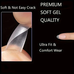 Soft Gel Nail Tips Matte Clear Acrylic Tips Full Cover False Nails