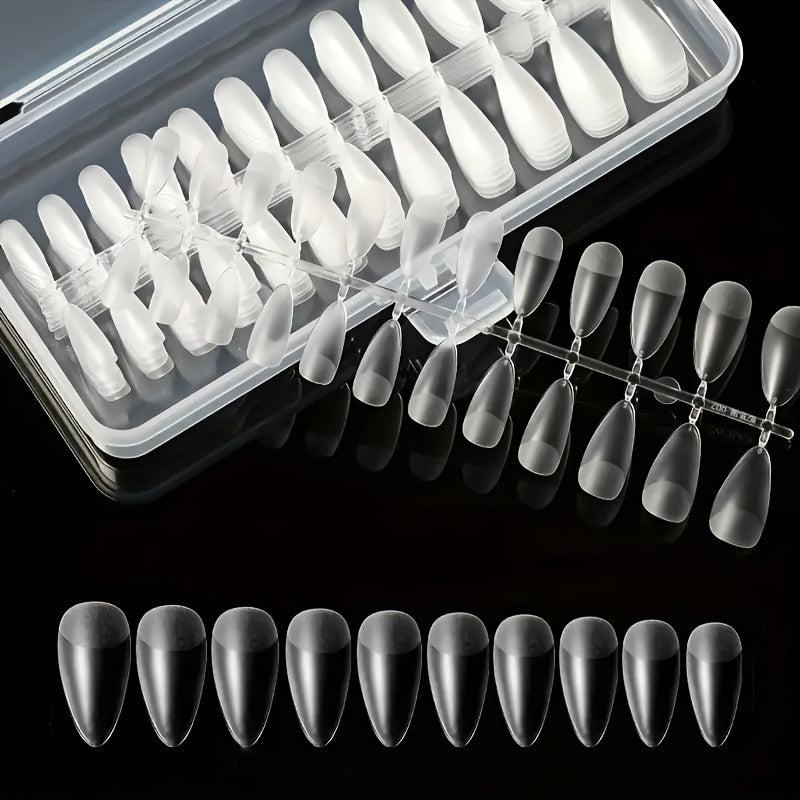 Soft Gel Nail Tips Matte Clear Acrylic Tips Full Cover False Nails