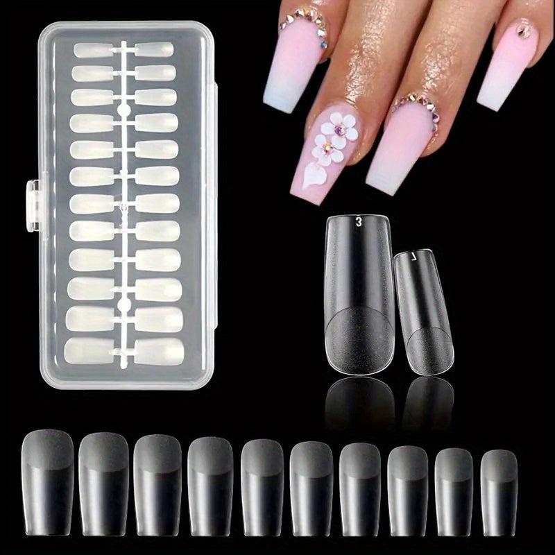 Soft Gel Nail Tips Matte Clear Acrylic Tips Full Cover False Nails