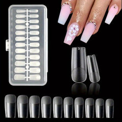 Soft Gel Nail Tips Matte Clear Acrylic Tips Full Cover False Nails