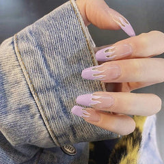 24 Pcs Flame Nail Patch Jelly Pink Purple Decals