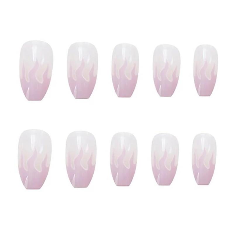 24 Pcs Flame Nail Patch Jelly Pink Purple Decals
