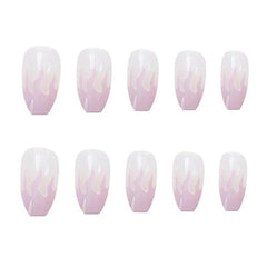 24 Pcs Flame Nail Patch Jelly Pink Purple Decals