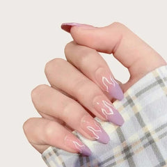 24 Pcs Flame Nail Patch Jelly Pink Purple Decals