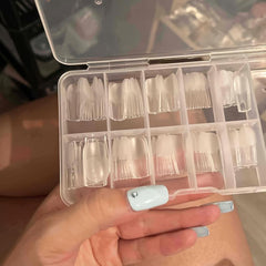 120pcs Matte Clear Soft Gel Nail Tips Medium Square False Nail Tips
