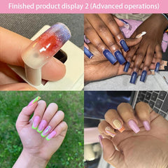 120pcs Matte Clear Soft Gel Nail Tips Medium Square False Nail Tips