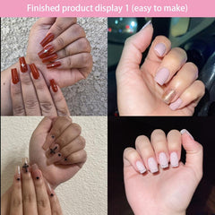 120pcs Matte Clear Soft Gel Nail Tips Medium Square False Nail Tips