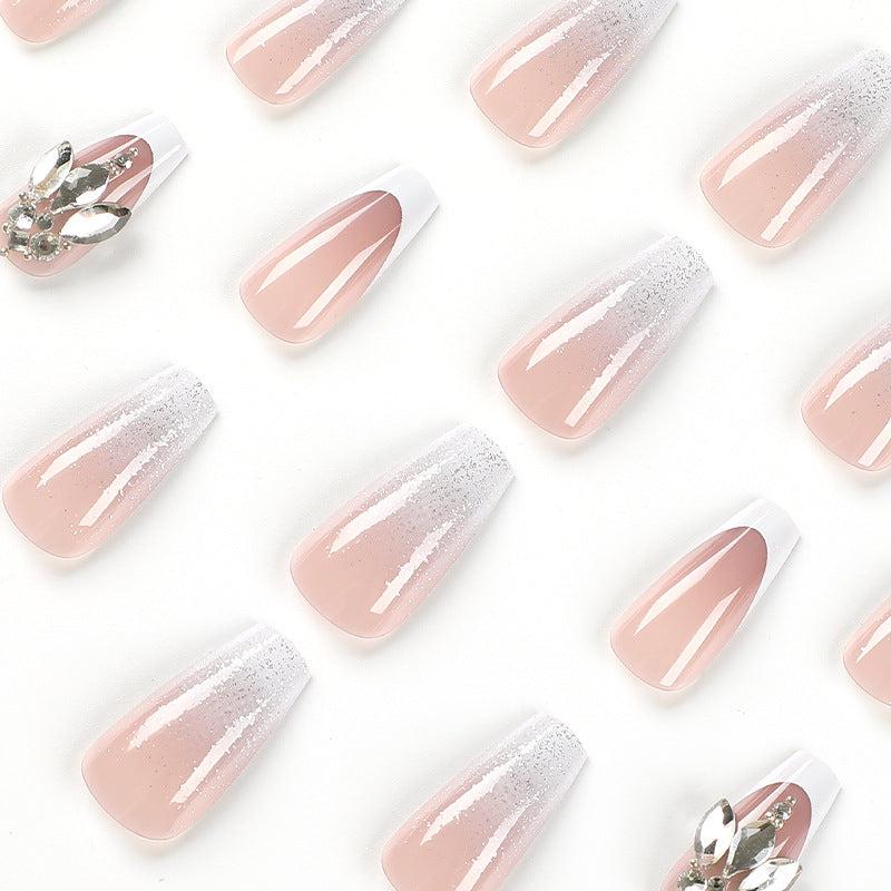Y2K JIARUO 24pcs Press On Nail False Nails Half Moon Edge Nail Enhancement