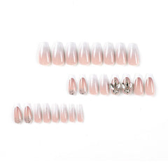 Y2K JIARUO 24pcs Press On Nail False Nails Half Moon Edge Nail Enhancement