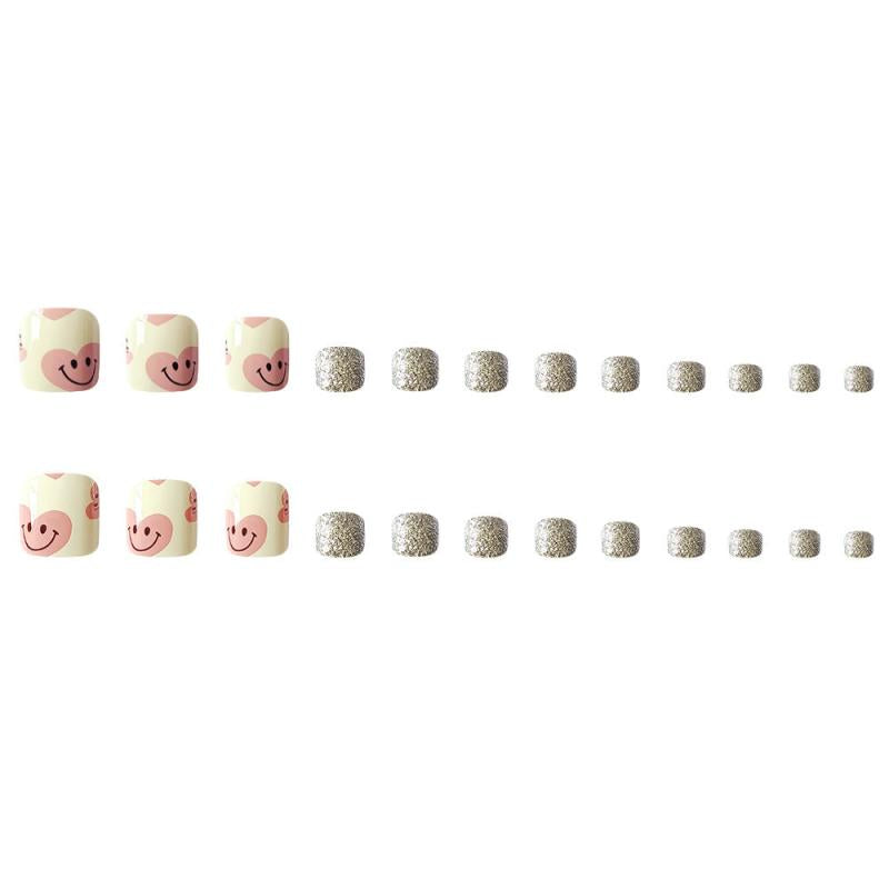 Glitter Smiling Toenail Sticker - Removable Toenail Patches