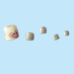 Glitter Smiling Toenail Sticker - Removable Toenail Patches