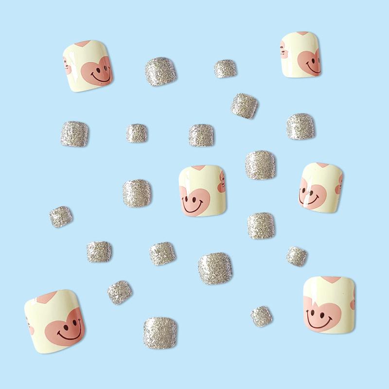 Glitter Smiling Toenail Sticker - Removable Toenail Patches
