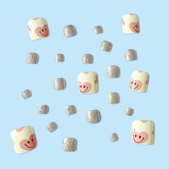 Glitter Smiling Toenail Sticker - Removable Toenail Patches