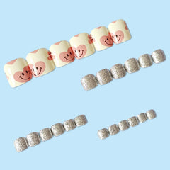 Glitter Smiling Toenail Sticker - Removable Toenail Patches