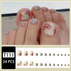Glitter Smiling Toenail Sticker - Removable Toenail Patches