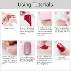 24 pcs Short Acrylic Stick On Nails with Adhesive Tape for Women and Girls