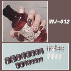24 pcs Butterfly Nail Patch with Jelly Glue and Polishing Strip