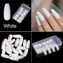100 pcs Clear Ballet Nail Tips Long Coffin Press On Nails