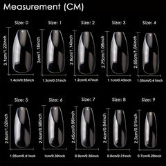 100 pcs Clear Ballet Nail Tips Long Coffin Press On Nails