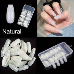 100 pcs Clear Ballet Nail Tips Long Coffin Press On Nails