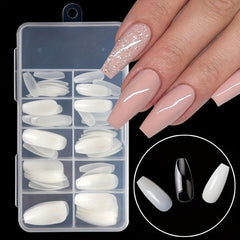 100 pcs Clear Ballet Nail Tips Long Coffin Press On Nails