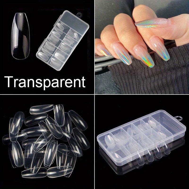 100 pcs Clear Ballet Nail Tips Long Coffin Press On Nails