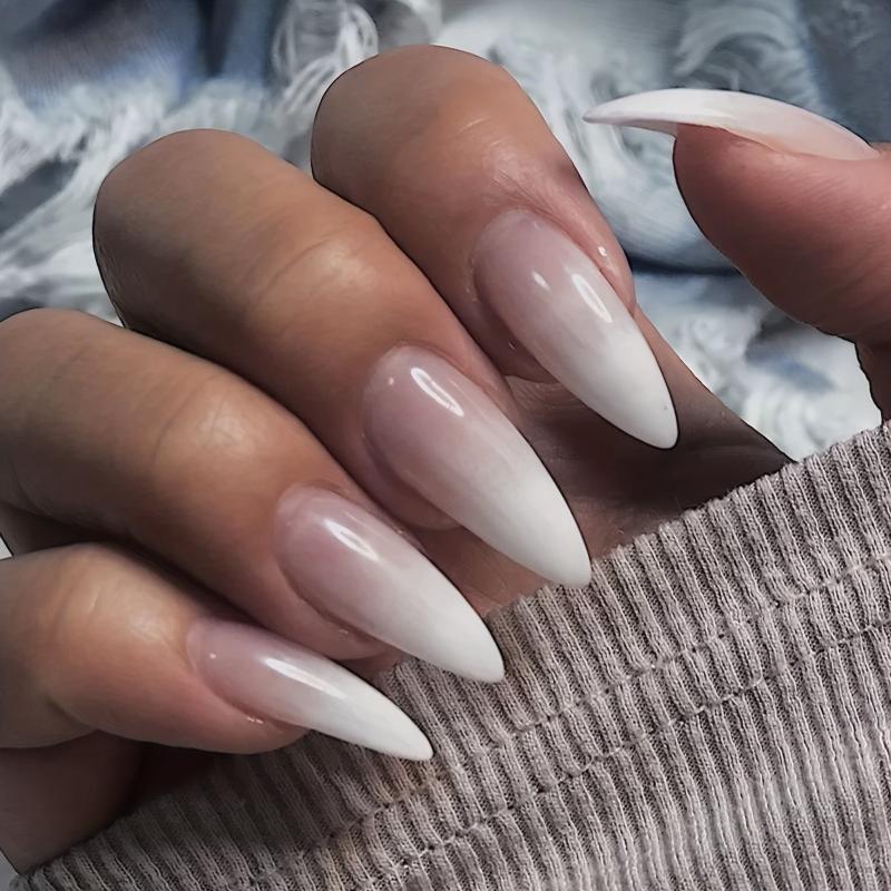 500pcs Soft Gel Nail Tips Natural Clear Acrylic Nail Tips Medium Stiletto Shaped