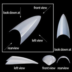 500pcs Soft Gel Nail Tips Natural Clear Acrylic Nail Tips Medium Stiletto Shaped