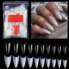 500pcs Soft Gel Nail Tips Natural Clear Acrylic Nail Tips Medium Stiletto Shaped