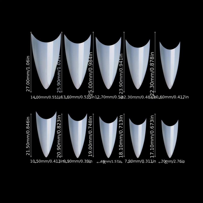 500pcs Soft Gel Nail Tips Natural Clear Acrylic Nail Tips Medium Stiletto Shaped