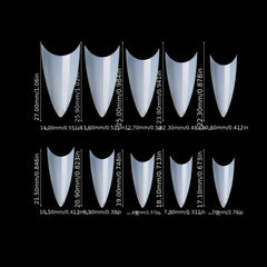 500pcs Soft Gel Nail Tips Natural Clear Acrylic Nail Tips Medium Stiletto Shaped