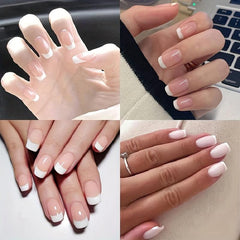 96pcs Mixed Nude/Pink French Tip Press On Nails Set w/ Adhesive Tabs & Nail File