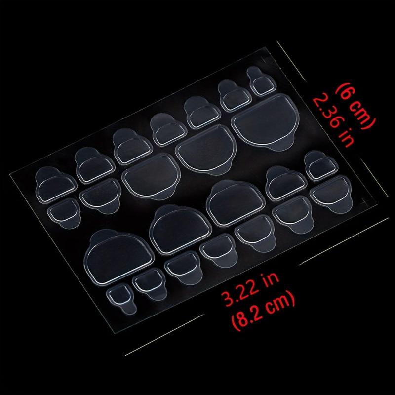 24pcs Red Square Glitter False Toe Nails for Women Girls