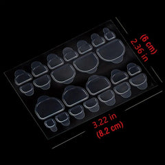 24pcs Red Square Glitter False Toe Nails for Women Girls