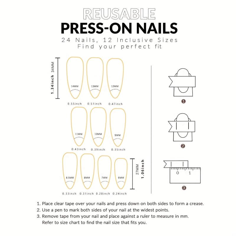 24pcs Pisces Press On Nails with Rhinestones Extra Long Stiletto False Nails